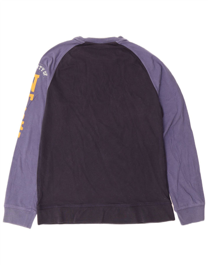 Top grafic Nike cu mânecă lungă pentru bărbați Marea Britanie 39/41, albastru bleumarin mediu