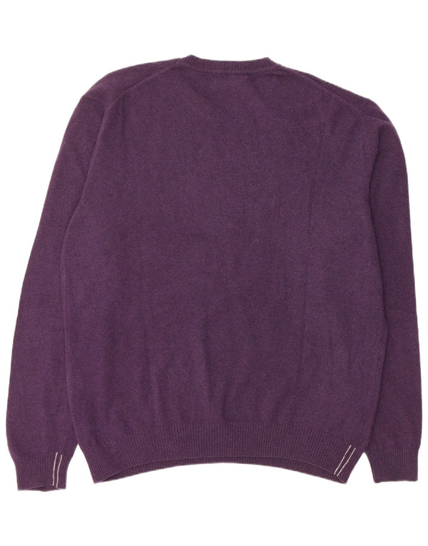 MARLBORO CLASSICS Womens Crew Neck Jumper Sweater UK 20 2XL Purple Wool