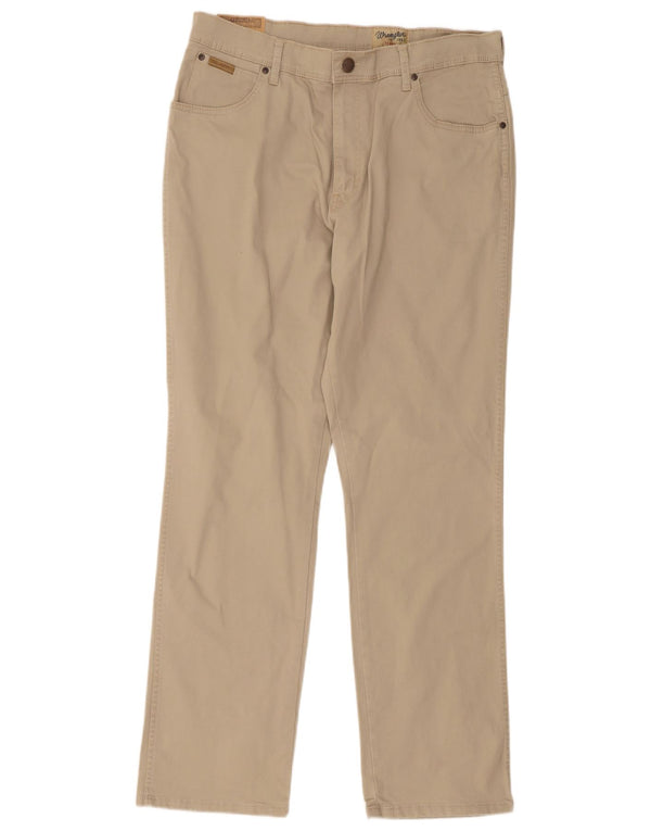 Pantaloni casual drepti pentru bărbați Wrangler W36 L32 bumbac bej