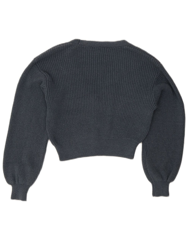 Pulover cardigan pentru femei Zara UK 10 mic Bumbac bleumarin