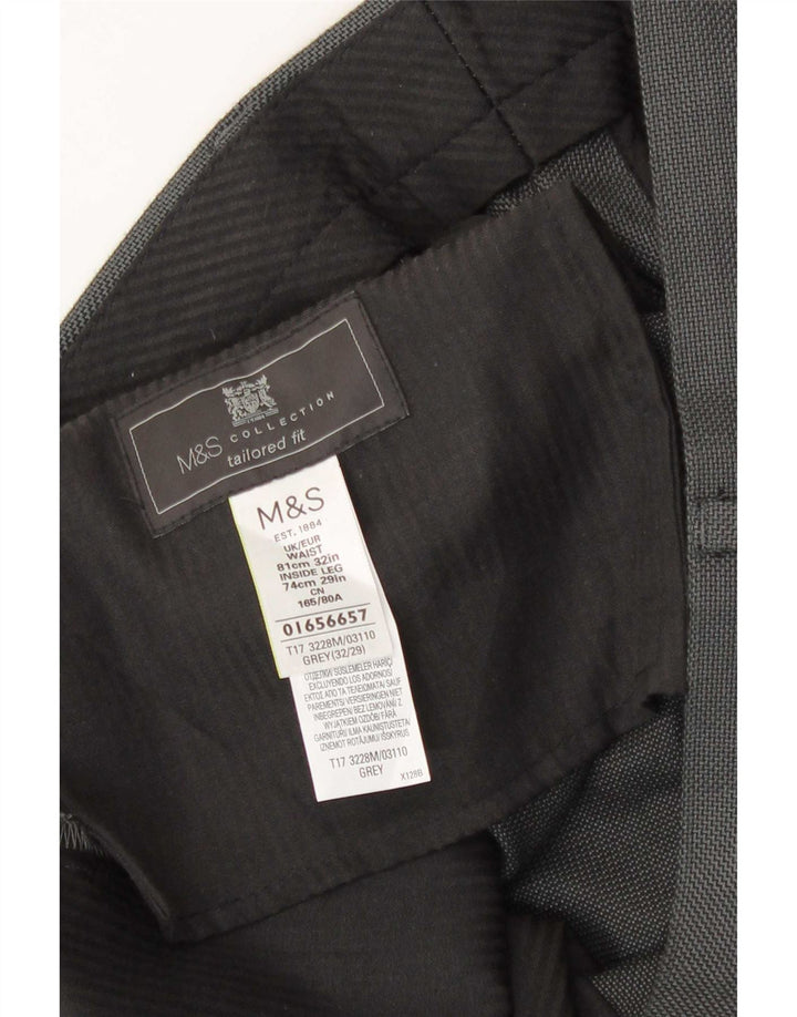 Marks & Spencer Pantaloni chino croiți pentru bărbați L32 L29 Poliester gri