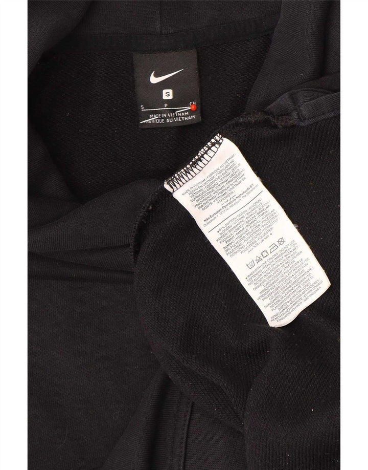 Pulover supradimensionat cu grafic Nike pentru femei UK 10 Bumbac negru mic