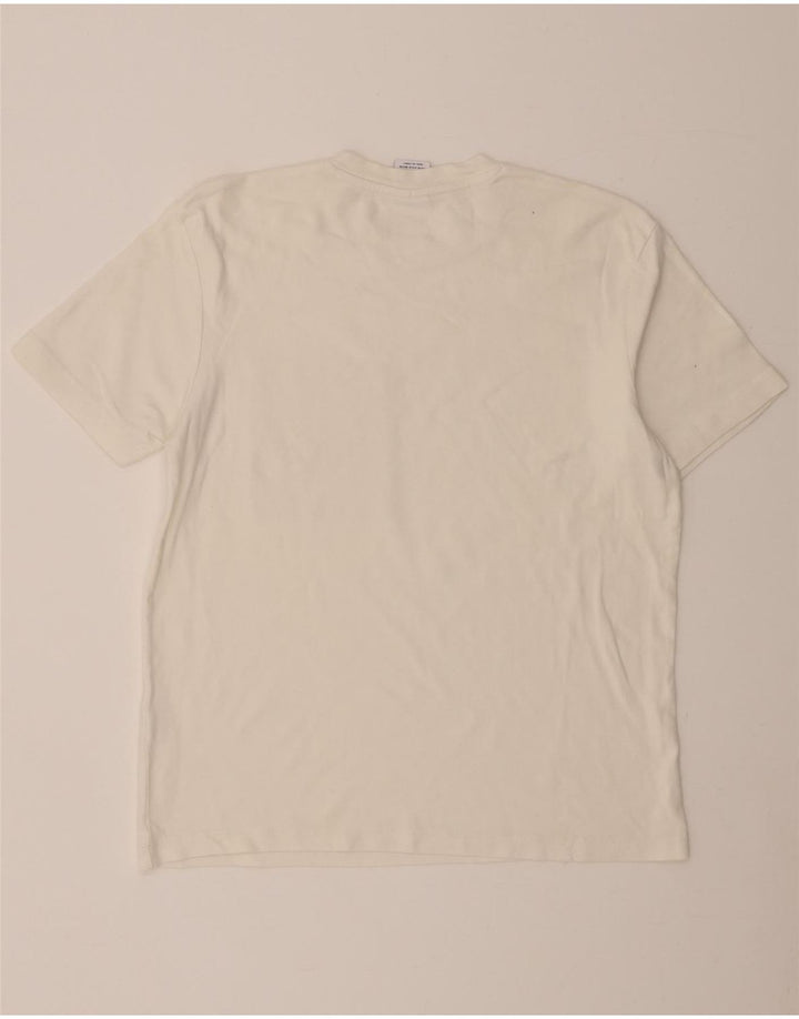 ZARA Mens T-Shirt Top Medium Beige Cotton Vintage Zara and Second-Hand Zara from Messina Hembry 