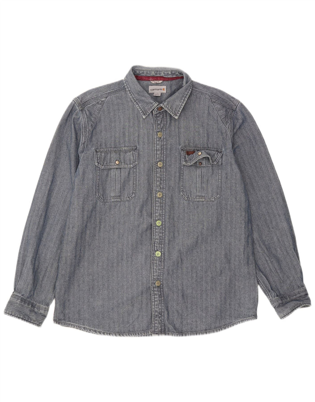 Cămașă Carhartt pentru bărbați, slim fit, mare, albastru, din bumbac