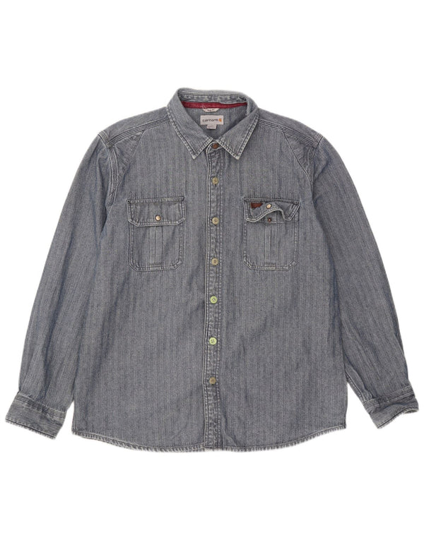 Cămașă Carhartt pentru bărbați, slim fit, mare, albastru, din bumbac