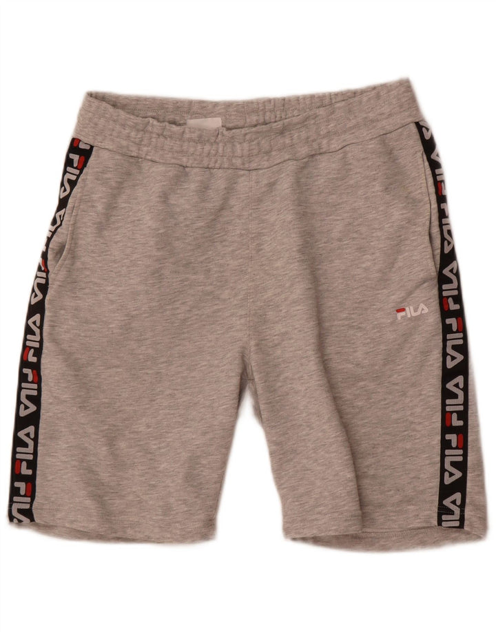 Pantaloni scurți de sport Fila pentru bărbați, gri mici, poliester color bloc