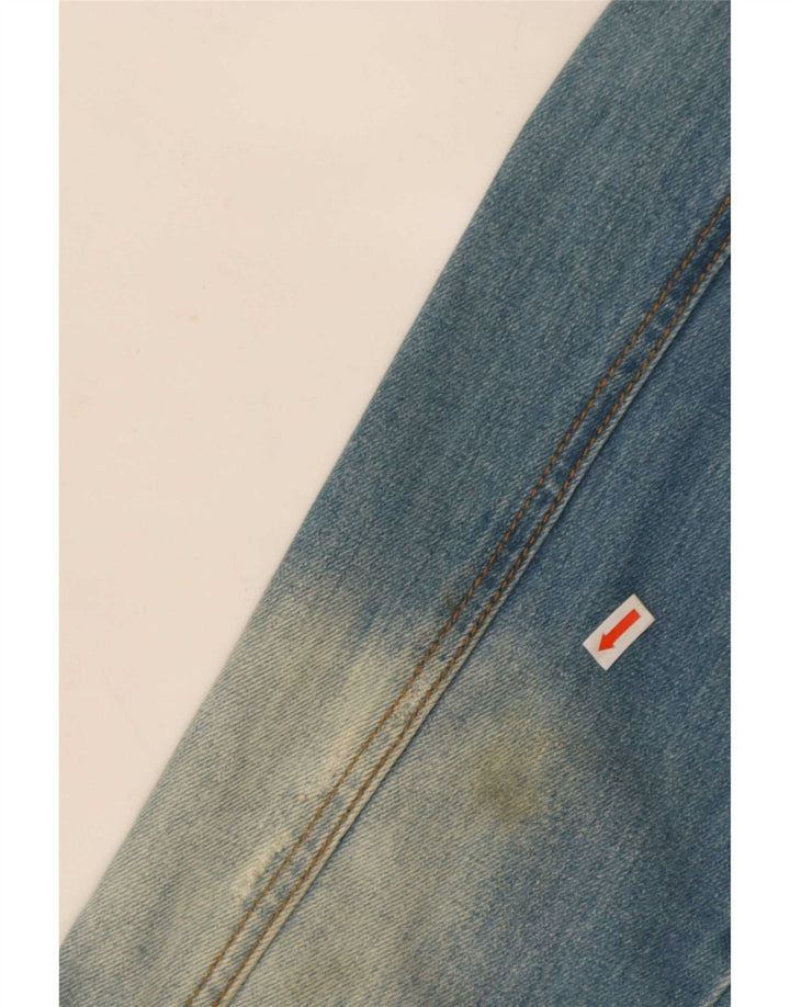Jachetă vintage pentru bărbați din denim învechit UK 42 XL, bumbac albastru