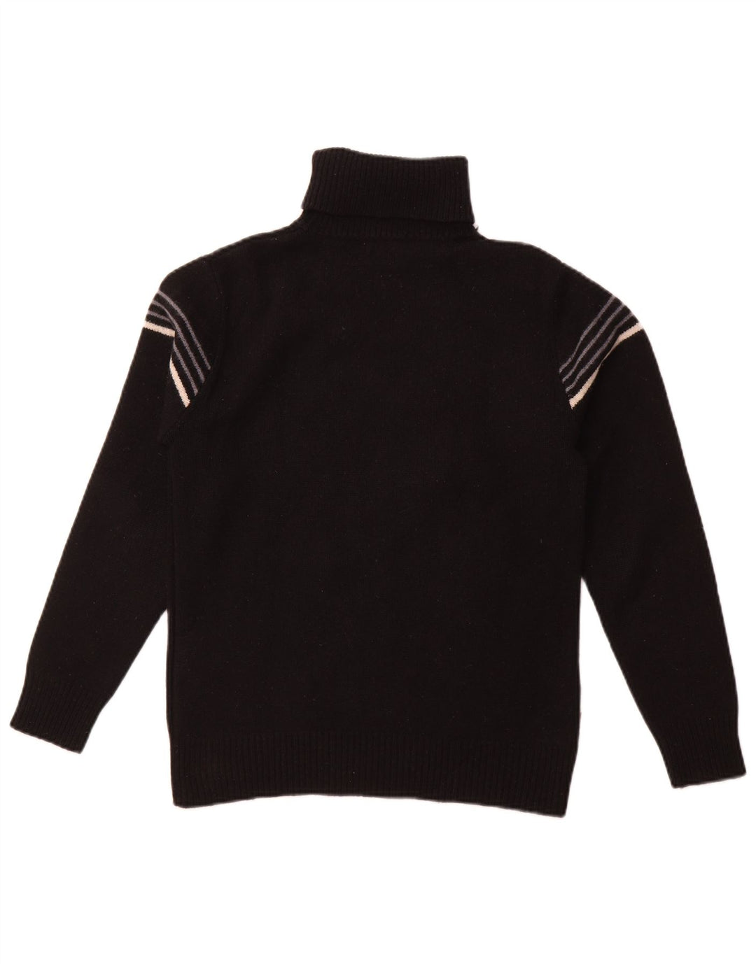 LEVI'S Pulover cu gât rulat pentru femei UK 10, lână de miel cu dungi mici, neagră