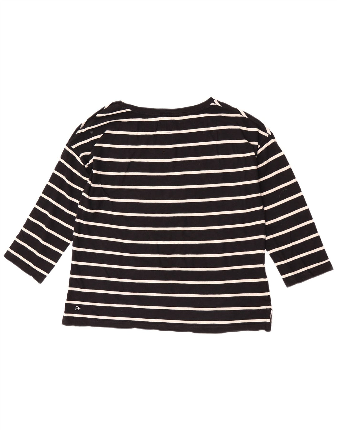Fat Face pentru femei Top cu mâneci 3/4 UK 12 Bumbac cu dungi negre medii