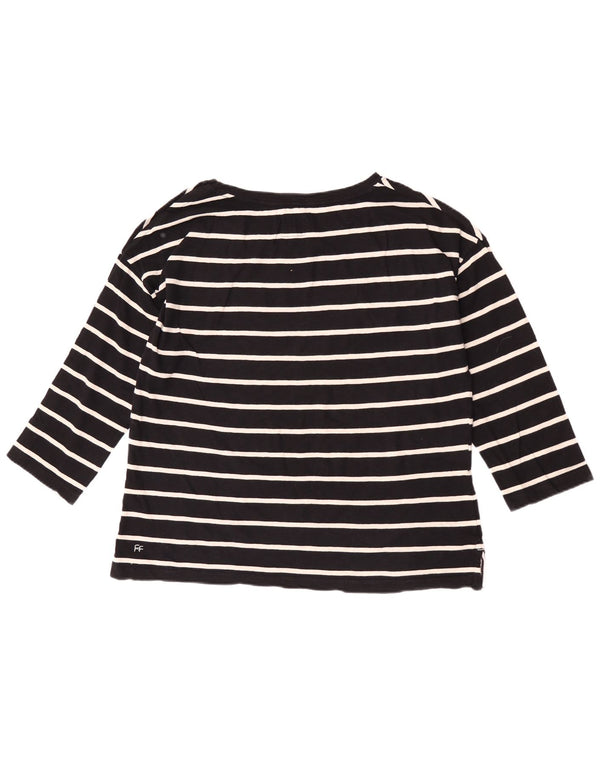 Fat Face pentru femei Top cu mâneci 3/4 UK 12 Bumbac cu dungi negre medii