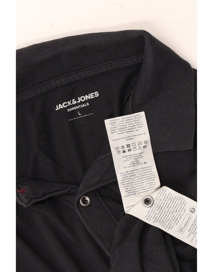 Tricou polo Jack & Jones pentru bărbați, mare, negru, bumbac