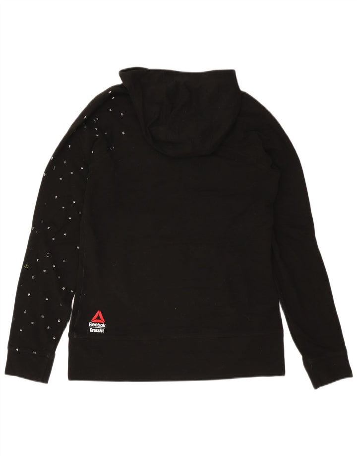 Pulover Reebok pentru bărbați cu capota grafică, poliester mediu negru
