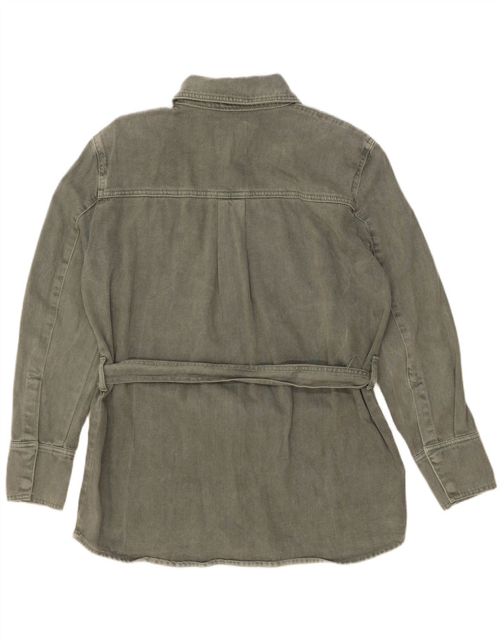 Jachetă de blugi pentru femei Zara UK 14 Medium Khaki Bumbac
