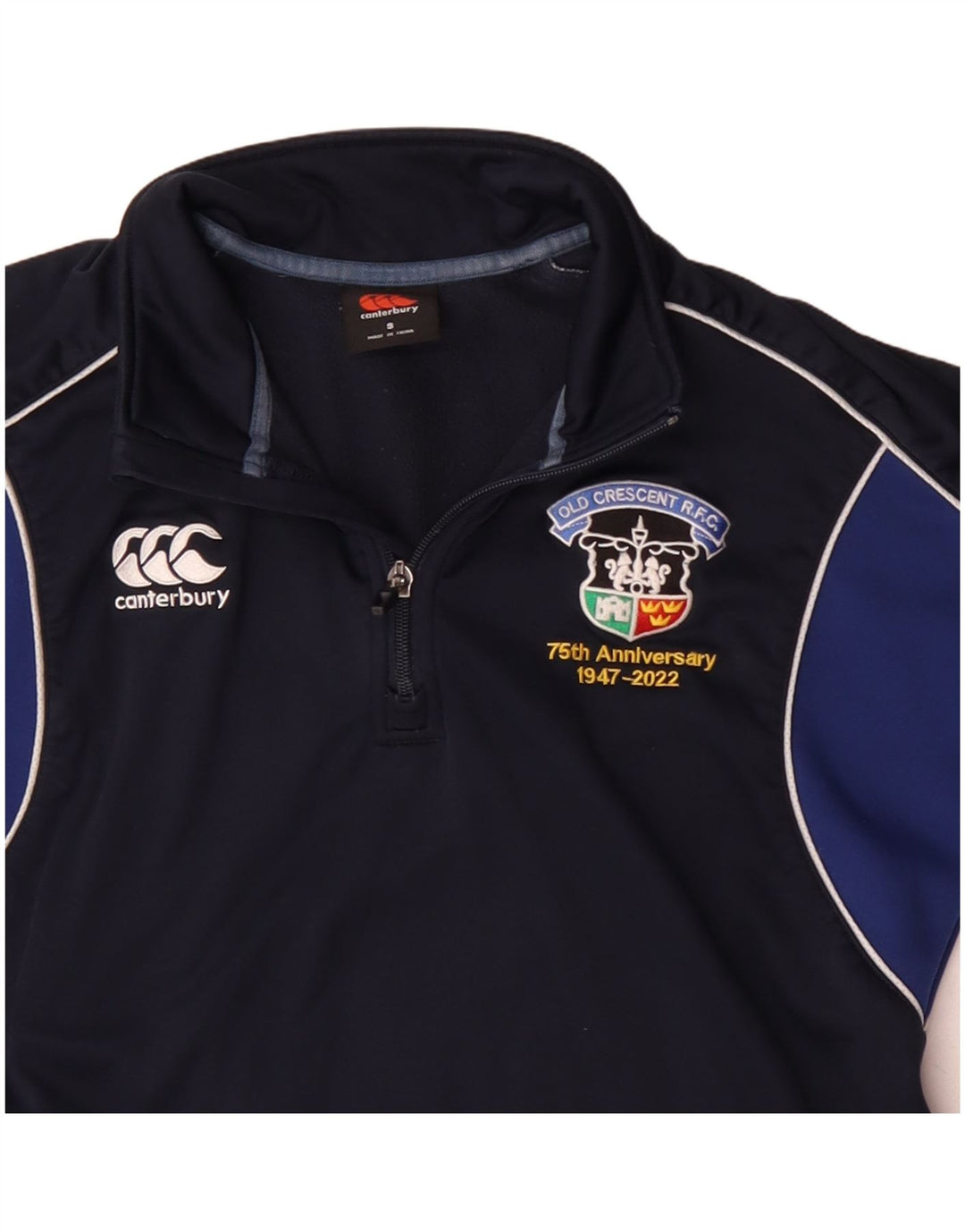 Top de trening pentru bărbați Canterbury, cu fermoar, cu gât, colorat, albastru mic