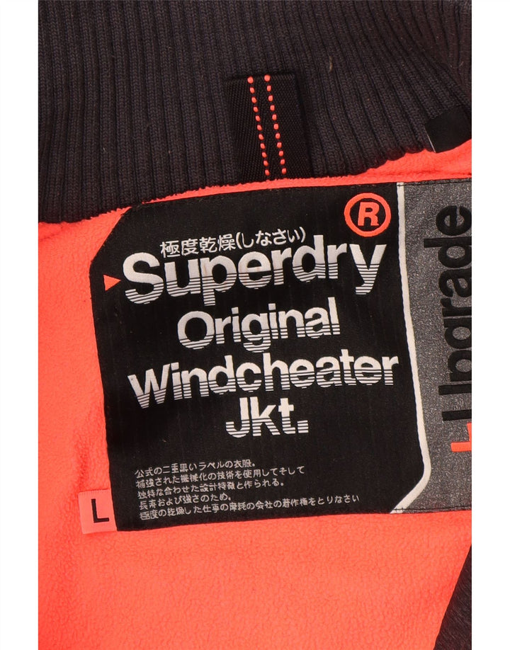 Jachetă de vânt cu glugă SUPERDRY pentru femei UK 16, mare, neagră