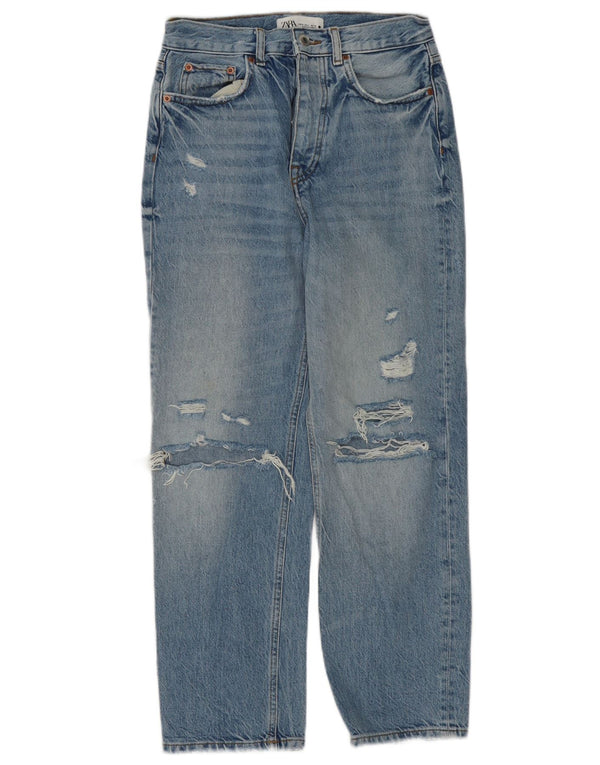 Blugi drepti pentru femei The Bliss cu talie înaltă de la Zara EU 36 XS W26 L27 Albastru