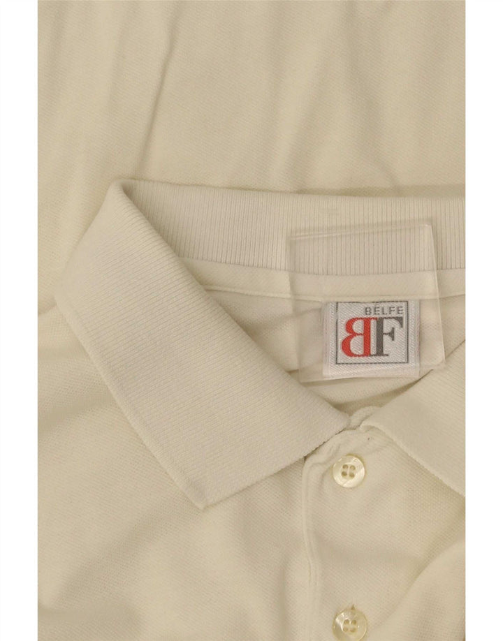 Belfe & Belfe Tricou Polo Grafic pentru bărbați UK 40 Medium White