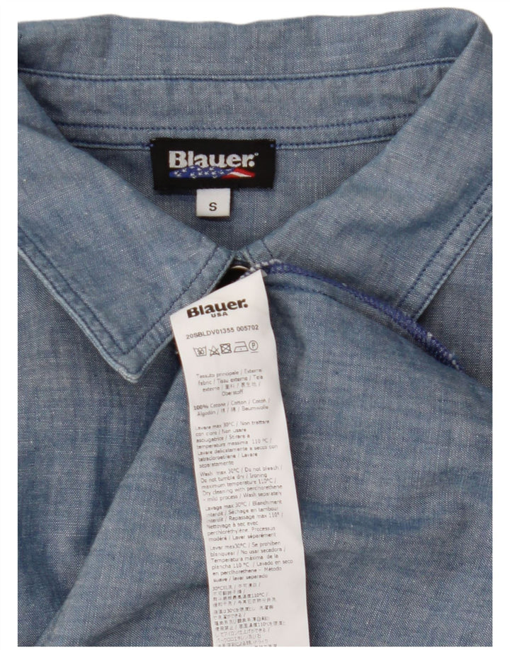 BLAUER Rochie cămașă cu pulover militar pentru femei UK 10 Bumbac albastru mic