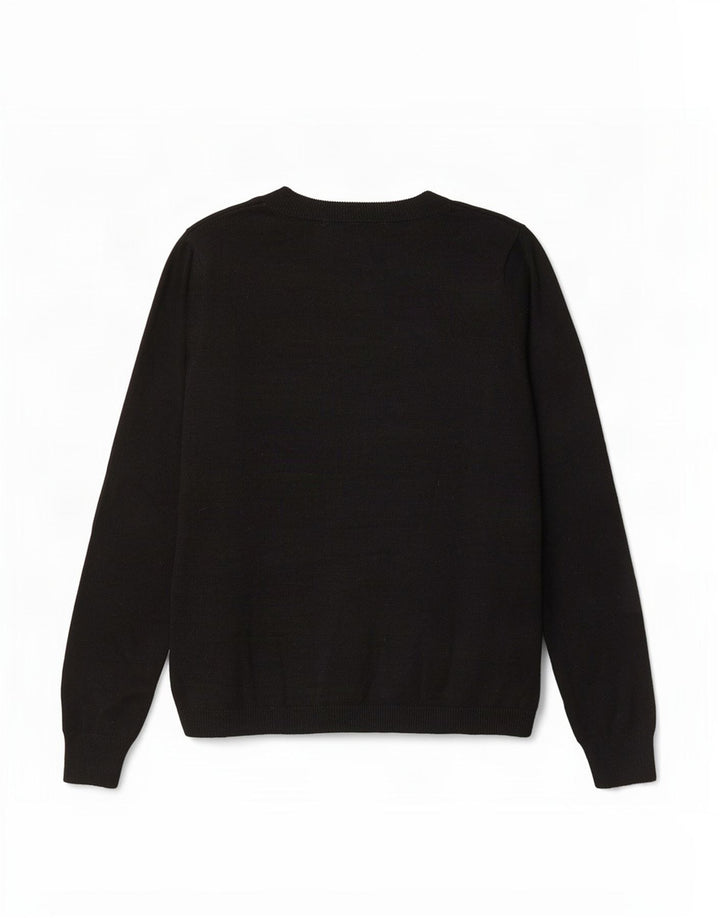 Pulover pentru femei Marks & Spencer cu grafică cu gât de barcă UK 12 Medium Negru
