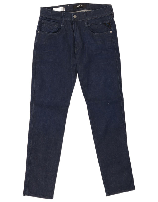 REPLAY Blugi Anbass Slim pentru bărbați W31 L30 Bumbac bleumarin