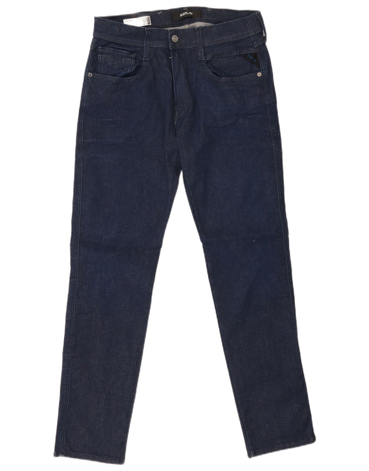 REPLAY Blugi Anbass Slim pentru bărbați W31 L30 Bumbac bleumarin