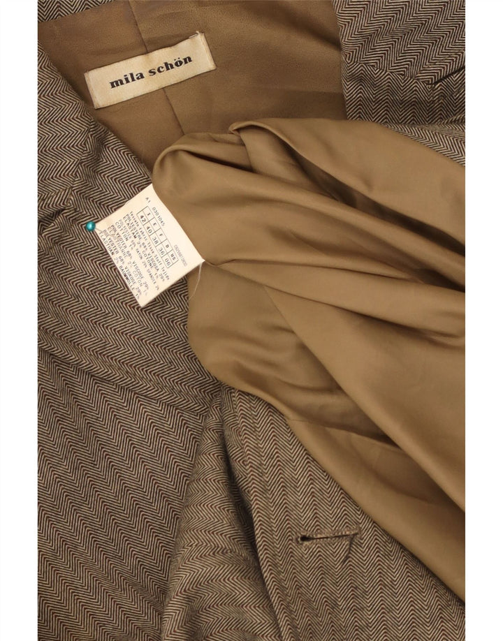 Jachetă Blazer Femei Mila Schon cu 2 nasturi IT 42 Medium Khaki Herringbone