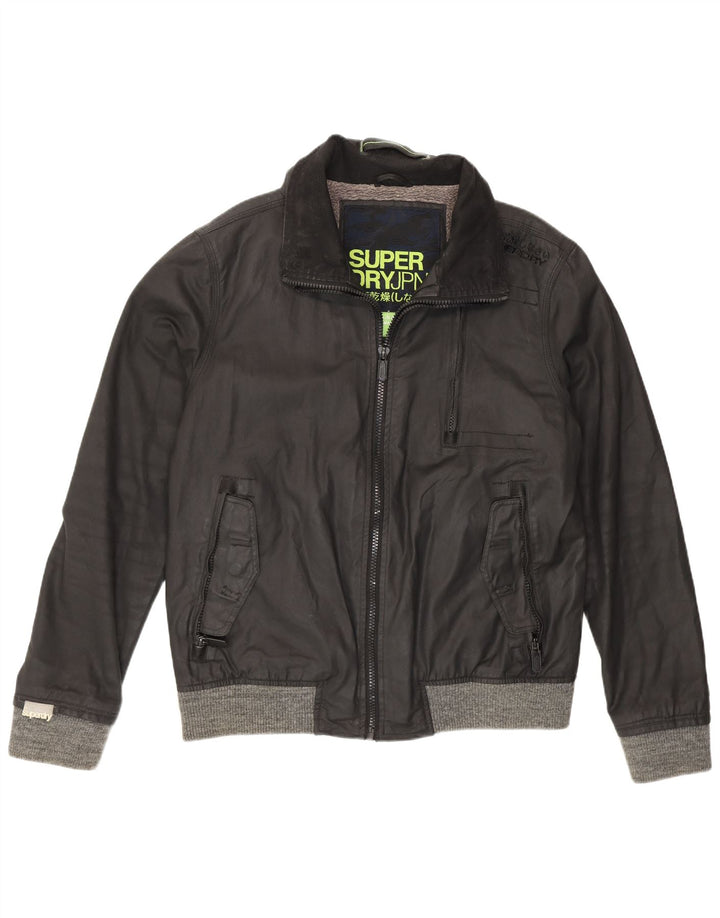 Jachetă Superdry pentru bărbați din bumbac cerat UK 44 2XL Negru