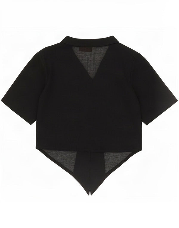 Bluză cămașă cu mânecă scurtă pentru femei Prestige UK 14 Medium Black