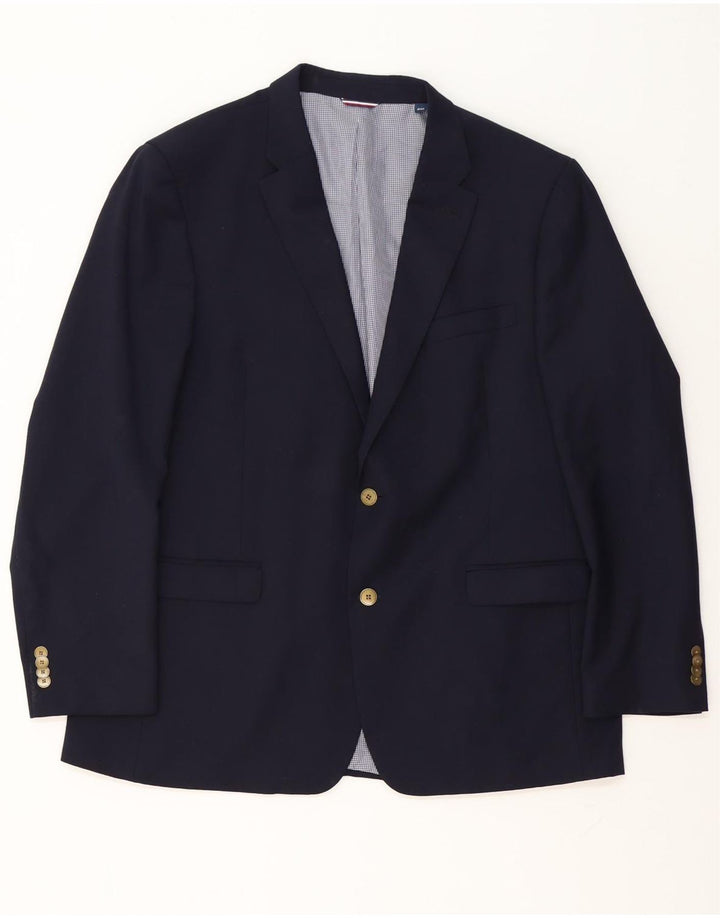 Sacou Tommy Hilfiger pentru bărbați, cu 2 nasturi, UK 44 2XL Lână bleumarin