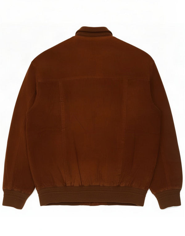 Vintage Mens Suede Bomber Jacket IT 52 XL Brown Leather