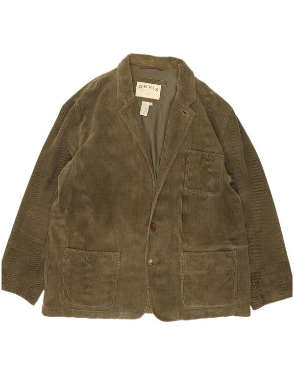 Orvis Jachetă pentru bărbați din velur cu 2 nasturi EU 46 3XL bumbac verde