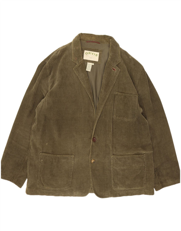 Orvis Jachetă pentru bărbați din velur cu 2 nasturi EU 46 3XL bumbac verde