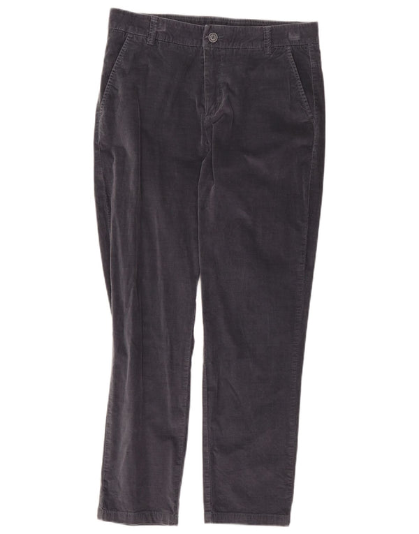 Pantaloni drepti din velur pentru femei Benetton UK 10 Small W30 L25 Bumbac gri