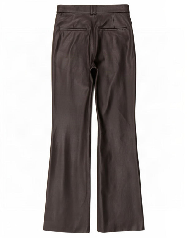 Pantaloni din piele artificială evazată pentru femei Zara Mici L26 L31 Negri
