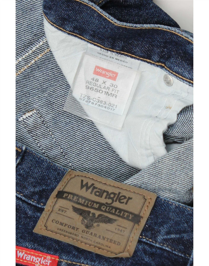 Blugi drepti Wrangler pentru bărbați, cu ajustare normală, W48 L30, bumbac albastru