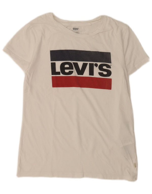 Levi's Womens Graphic T-Shirt Top UK 6 XS White Cotton