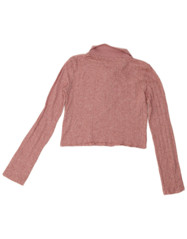 Cămașă polo cu mânecă lungă pentru femei Zara UK 10 mic, roz, viscoză