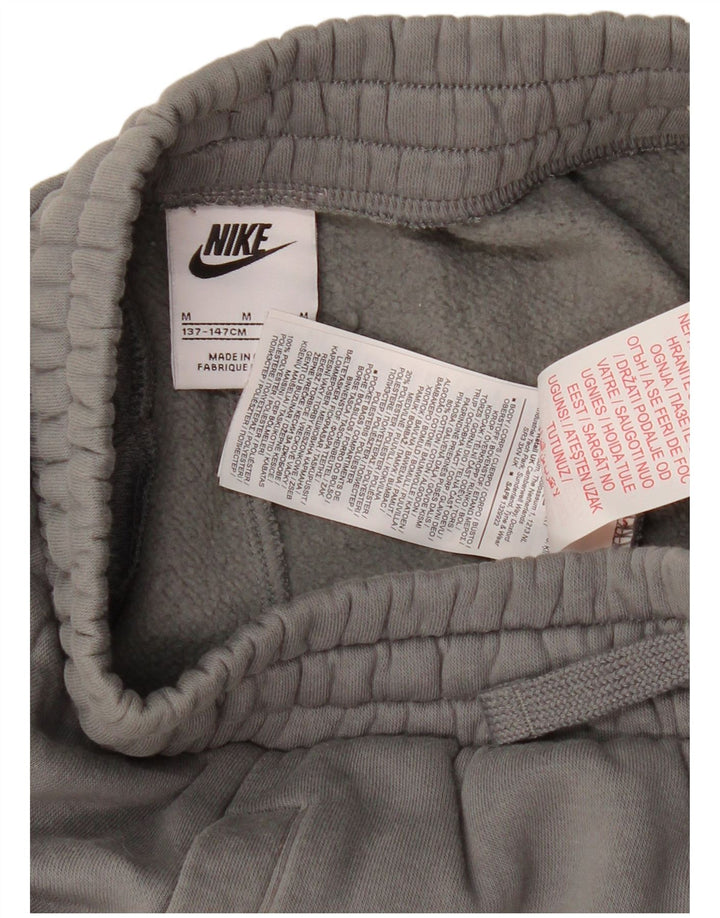 Pantaloni scurți sport pentru băieți NIKE 10-11 ani, bumbac gri mediu