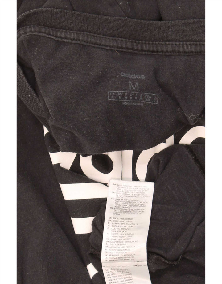 Tricou grafic Adidas pentru bărbați Top mediu negru bumbac