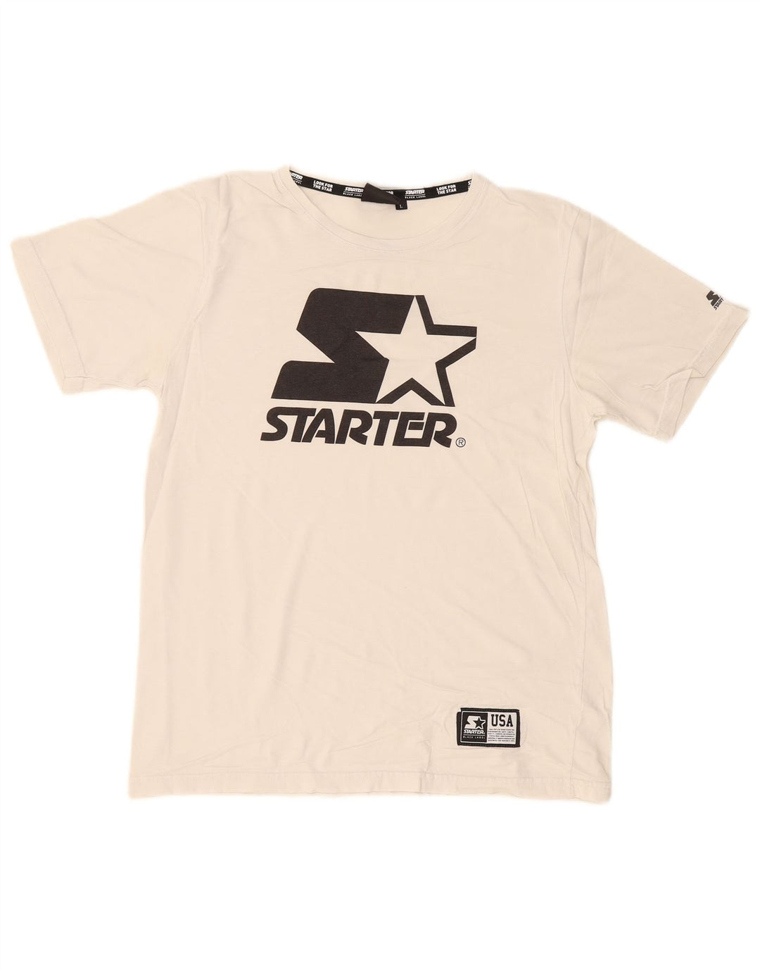STARTER Womens Graphic T-Shirt Top UK 14 Large White