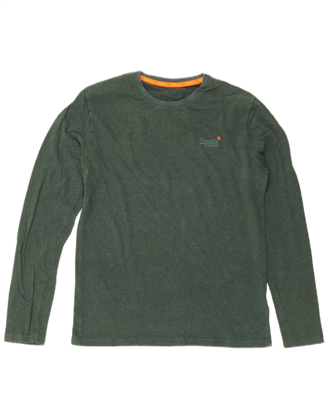 Top pentru bărbați Superdry cu mânecă lungă din bumbac verde mic