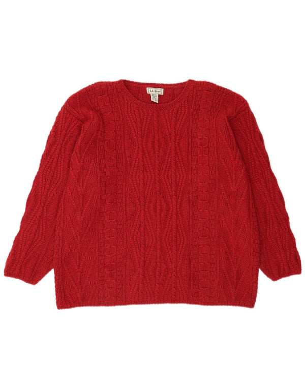 Pulover pentru femei L.L.Bean cu gât roșu, UK 18 XL, lână roșie