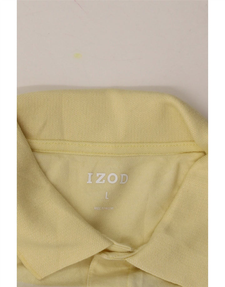 IZOD Mens Polo Shirt Large Yellow Colourblock Cotton Vintage Izod and Second-Hand Izod from Messina Hembry 