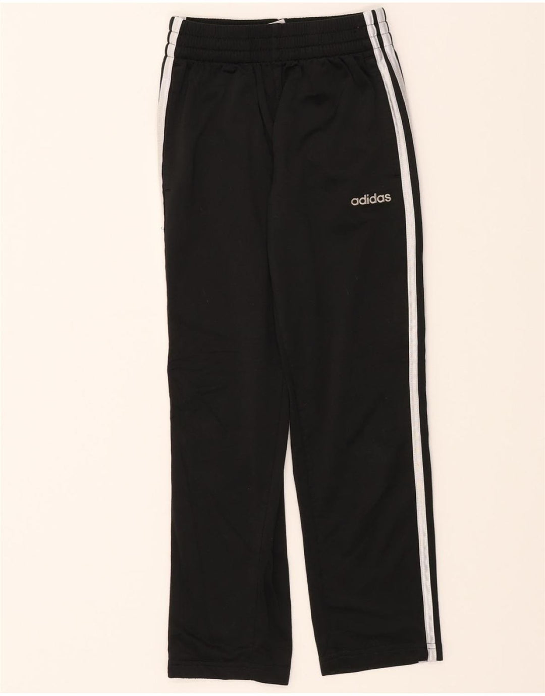 ADIDAS Girls Tracksuit Trousers 7-8 Years Small  Black Polyester Vintage Adidas and Second-Hand Adidas from Messina Hembry 