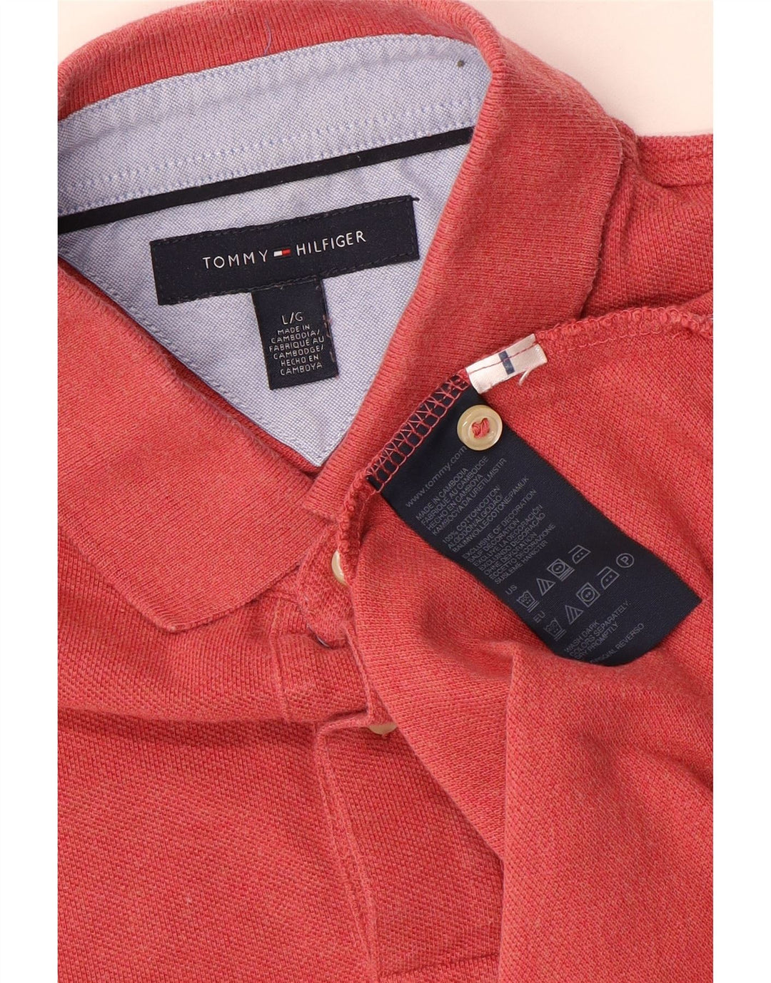 Tricou polo Tommy Hilfiger pentru bărbați, bumbac roșu mare
