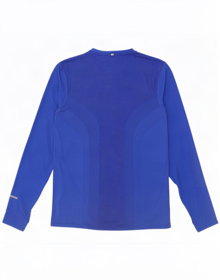 Nike pentru bărbați Dri Fit Top cu mânecă lungă din poliester albastru mediu