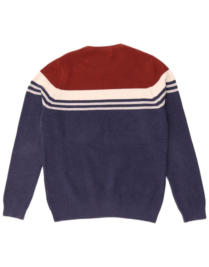 Pulover Marks & Spencer pentru bărbați, cu gât crew, color block, mediu bleumarin