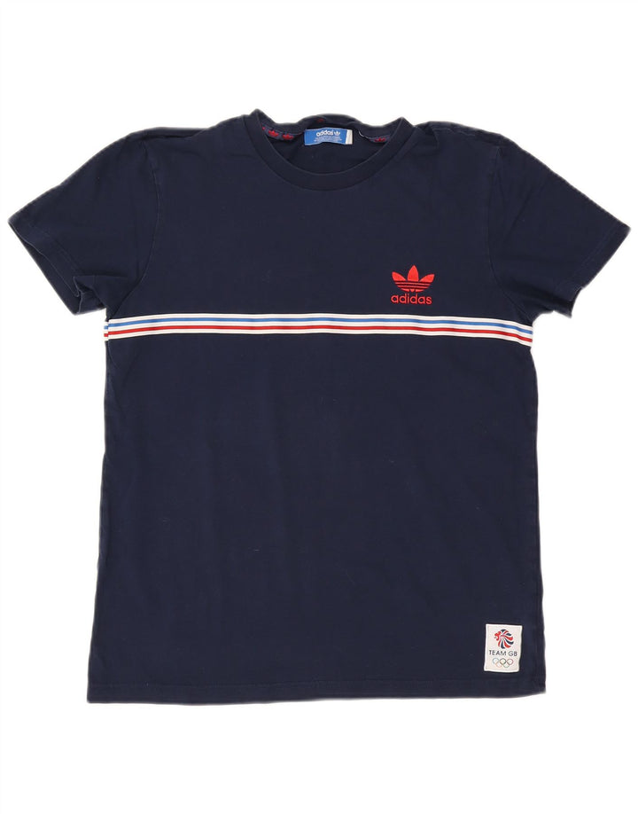Tricou pentru bărbați Adidas Top Mediu Bleumarin, Bumbac cu dungi