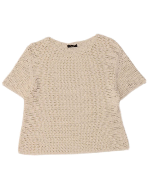 Bluză Crochet Crochet Massimo Dutti pentru femei UK 12 Medium White