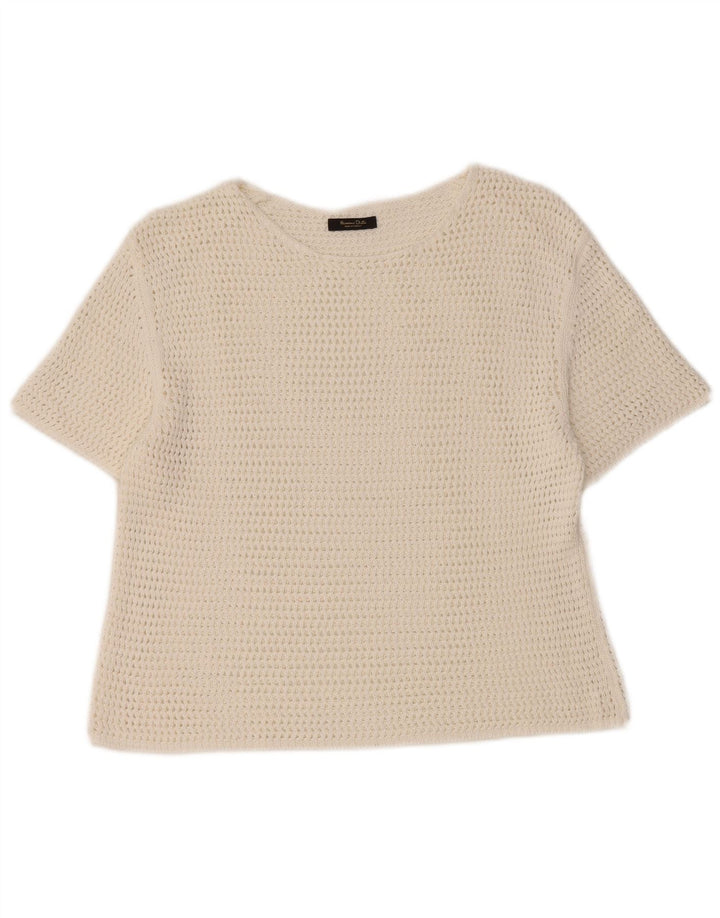 Bluză Crochet Crochet Massimo Dutti pentru femei UK 12 Medium White